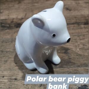 Polar bear piggy bank decor